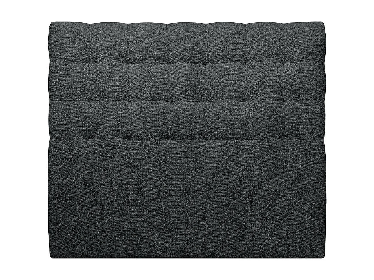 Tete de lit Capitonnée Bouclette Noir L 135 cm - Ep 10 cm rembourré