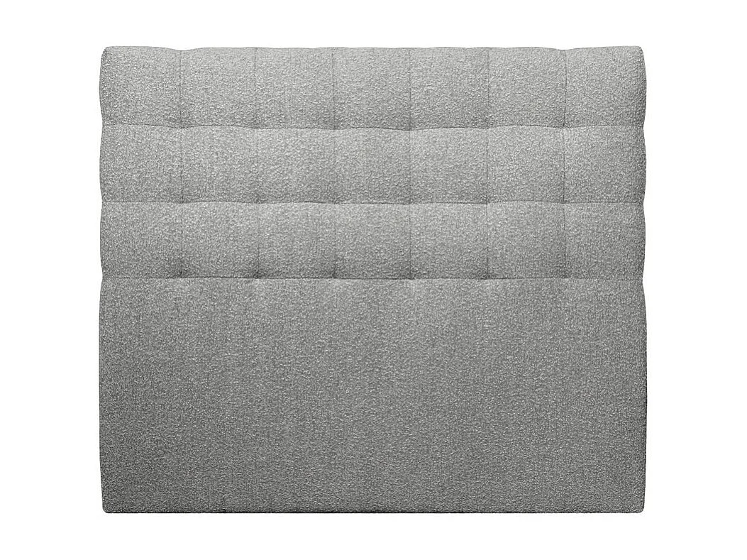 Tete de lit Capitonnée Bouclette Gris L 160 cm - Ep 10 cm rembourré