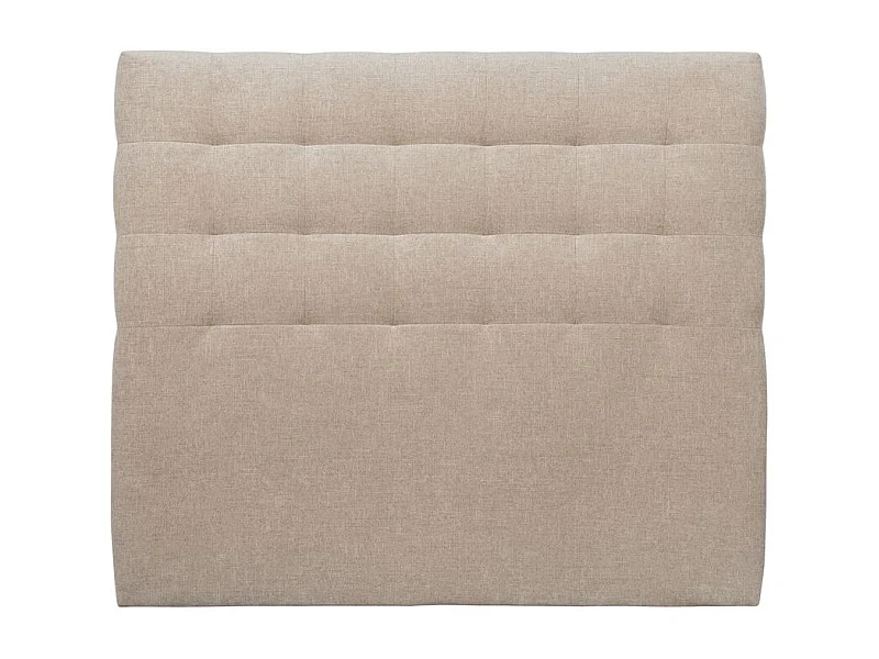 Tete de lit Capitonnée Tissu Beige brun L 135 cm - Ep 10 cm rembourré