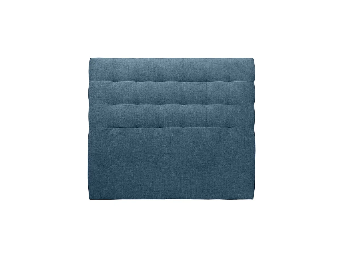 Tete de lit Capitonnée Tissu Bleu L 160 cm - Ep 10 cm rembourré