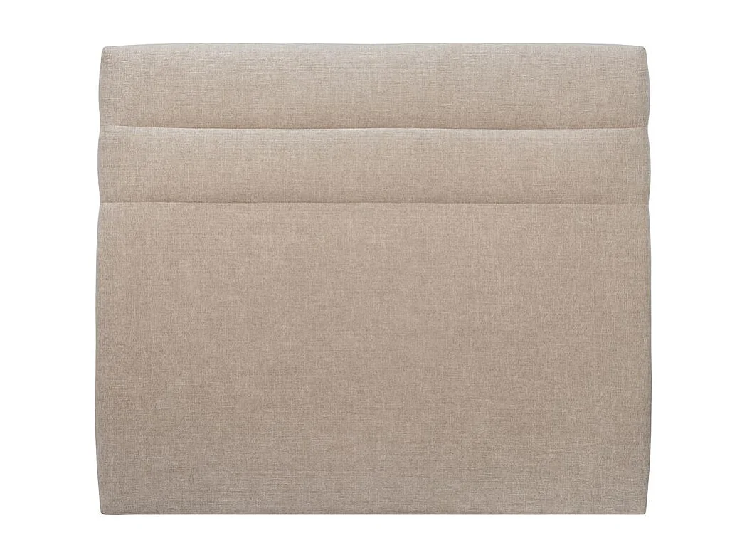 Tete de lit Lignes Tissu Beige brun L 140 cm - Ep 10 cm rembourré