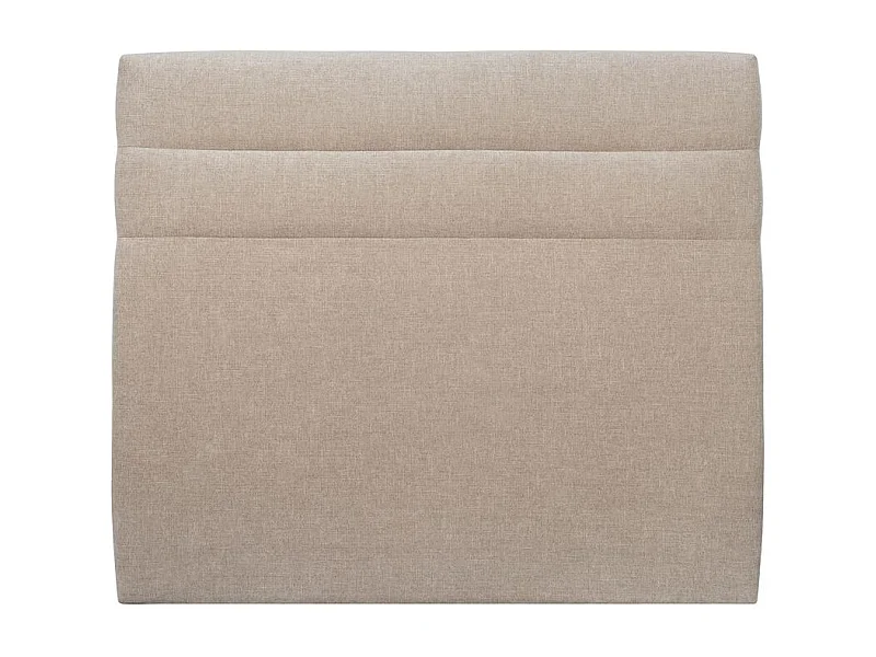 Tete de lit Lignes Tissu Beige brun L 140 cm - Ep 10 cm rembourré