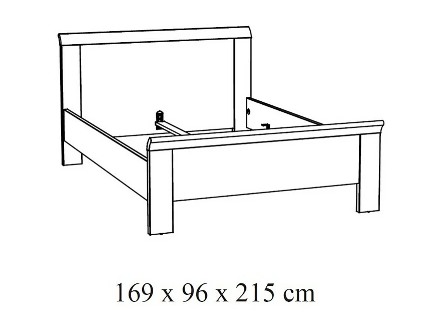 Robustes Erwachsenenbett 160x200 aus der Kollektion DANY. Farbe: helles Eichenholz