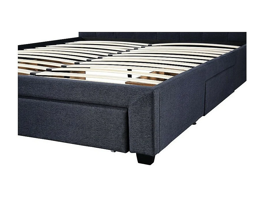 Lit avec 3 tiroirs INIT – 160x200 cm – Coloris gris – Sommier inclus – Design moderne et fonctionnel