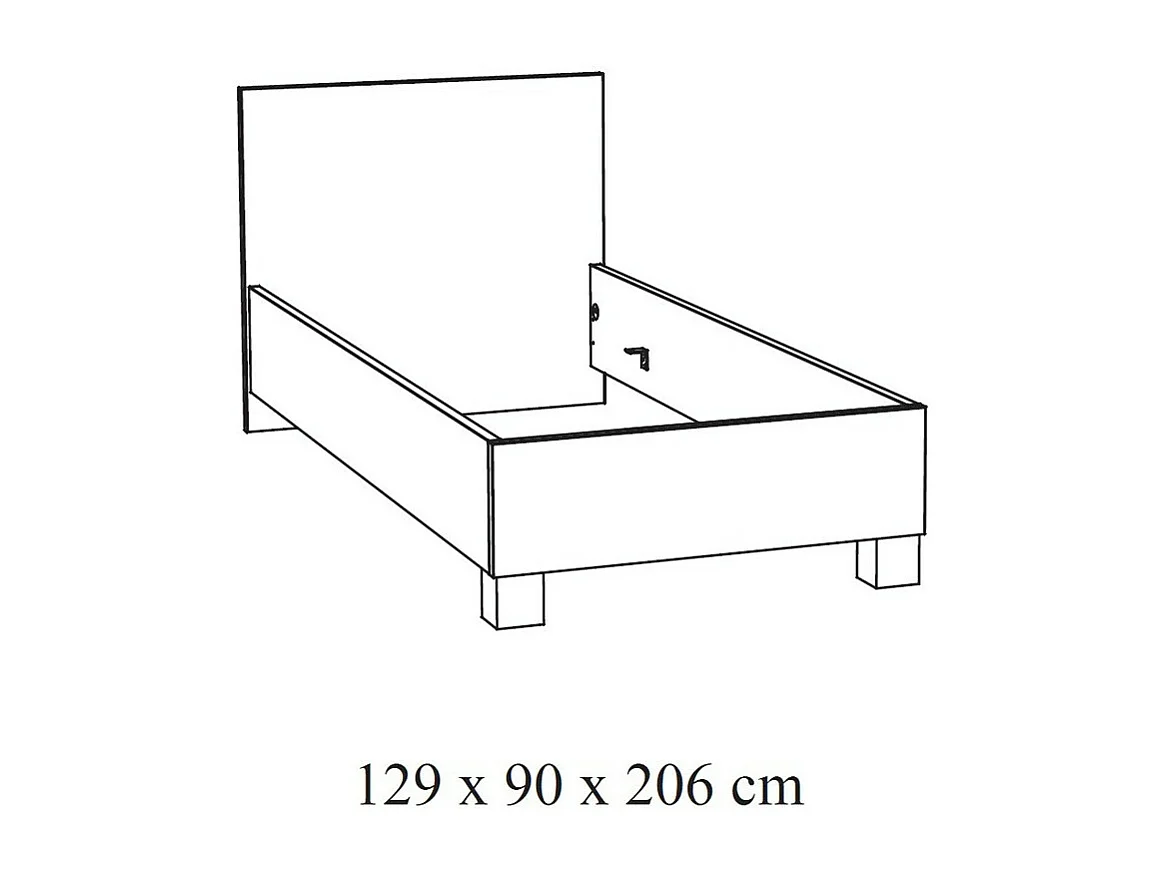 Lit enfant robuste 120x200 coloris chêne doré collection MEGEVE