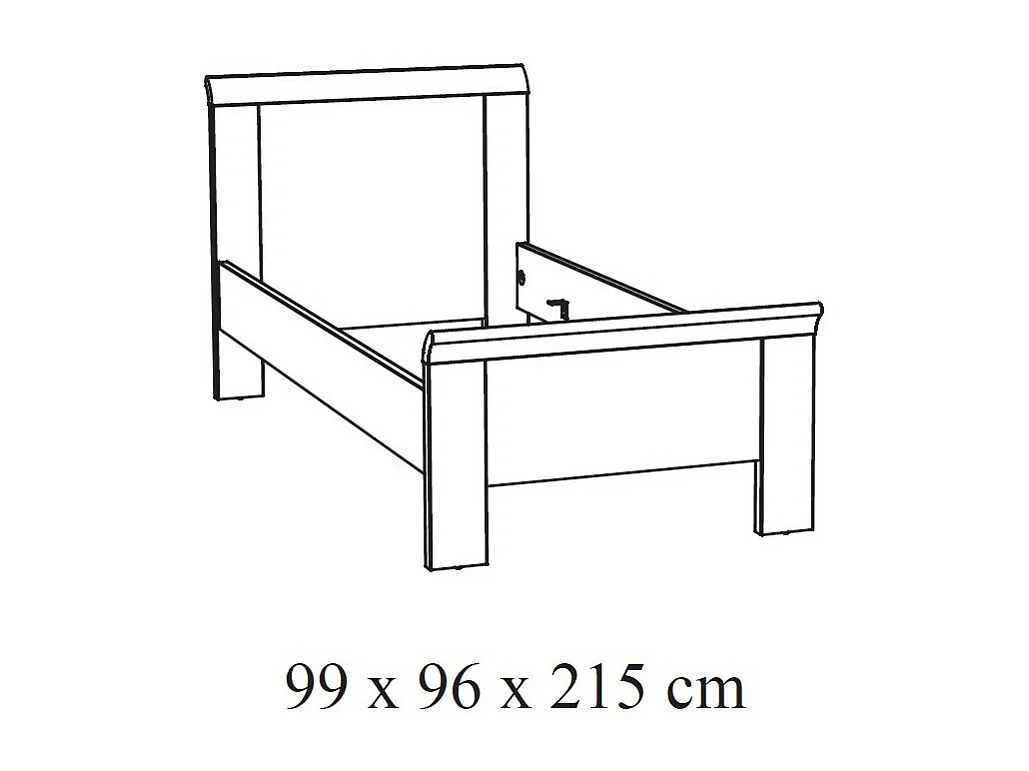 Lit enfant robuste 90x200 collection DANY - Coloris chêne clair