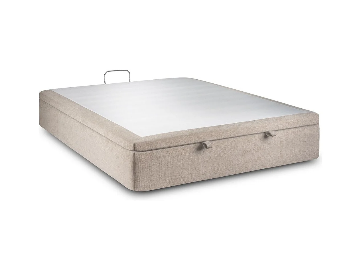 Sommier Coffre Tissu Beige brun 140x200 H39cm