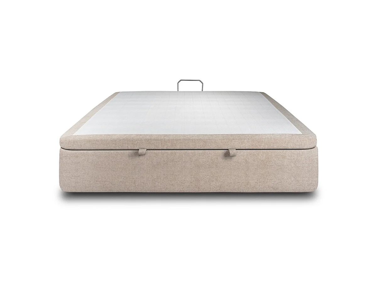 Sommier Coffre Tissu Beige brun 140x200 H39cm