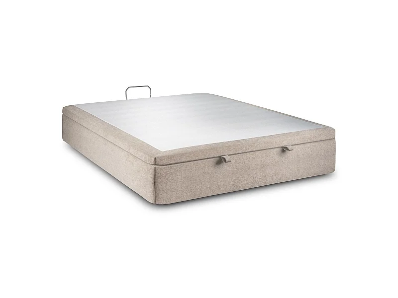 Sommier Coffre Tissu Beige brun 140x200 H39cm