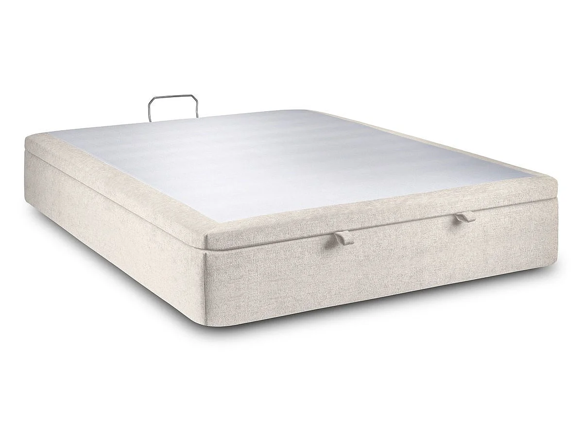 Sommier Coffre Tissu Beige clair 140x200 H39cm