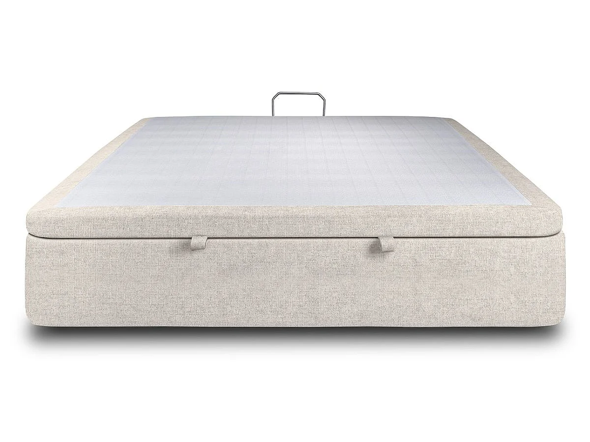 Sommier Coffre Tissu Beige clair 140x200 H39cm
