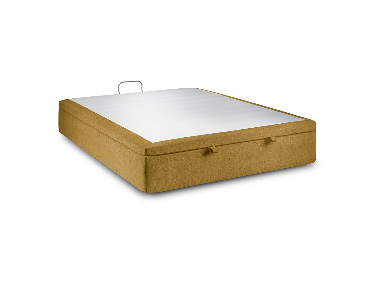 Sommier Coffre Tissu Jaune 160x200 H39cm