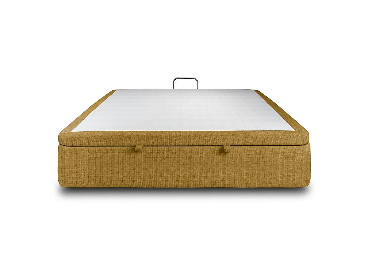 Sommier Coffre Tissu Jaune 160x200 H39cm