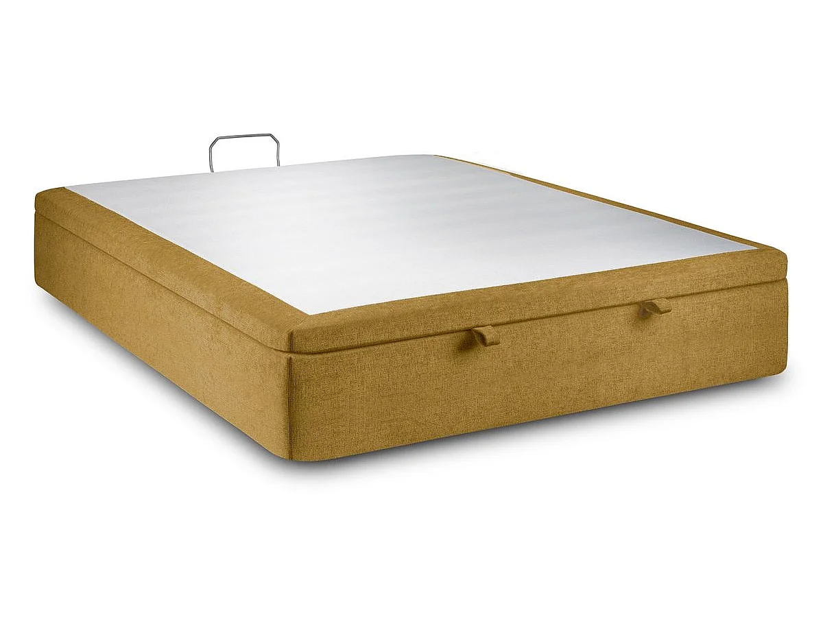Sommier Coffre Tissu Jaune 160x200 H39cm