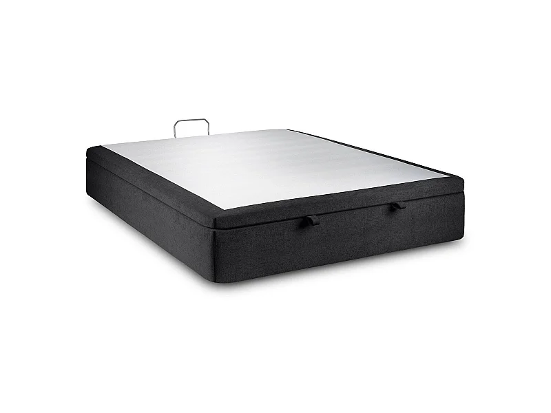 Sommier Coffre Tissu Noir 160x200 H39cm