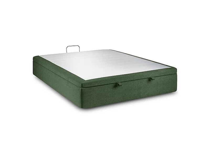 Sommier Coffre Tissu Vert 160x200 H39cm