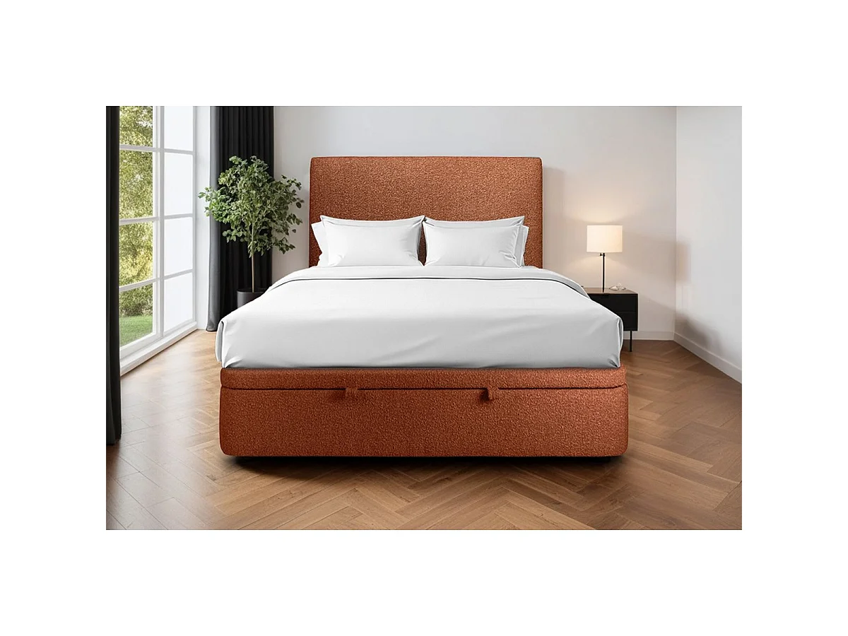Sommier Coffre Bouclette Terracotta 160x200 H39cm