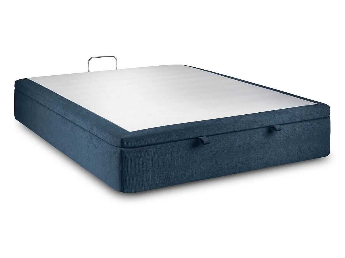 Sommier Coffre Tissu Bleu 200x200 H39cm
