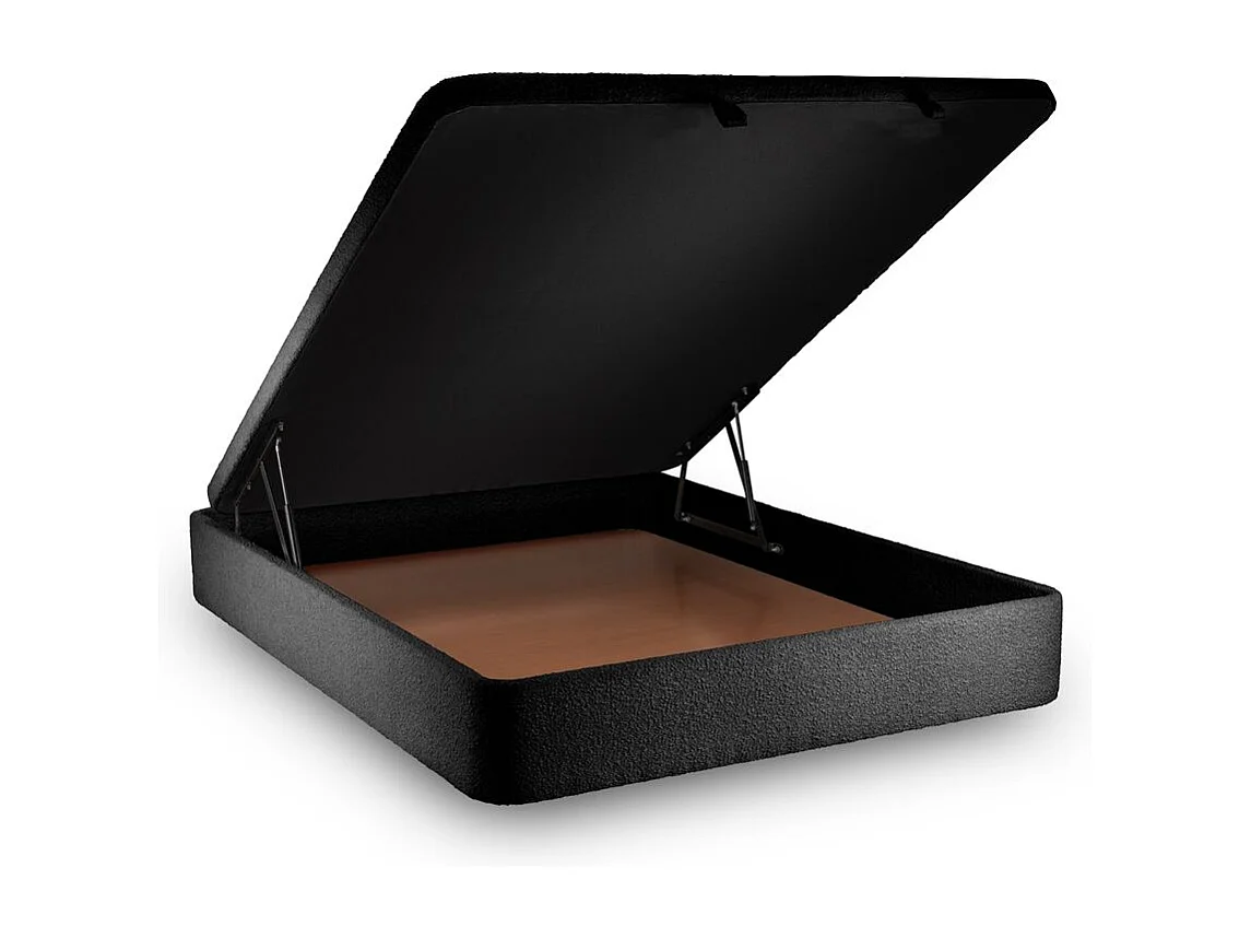 Sommier Coffre Bouclette Noir 180x200 H39cm