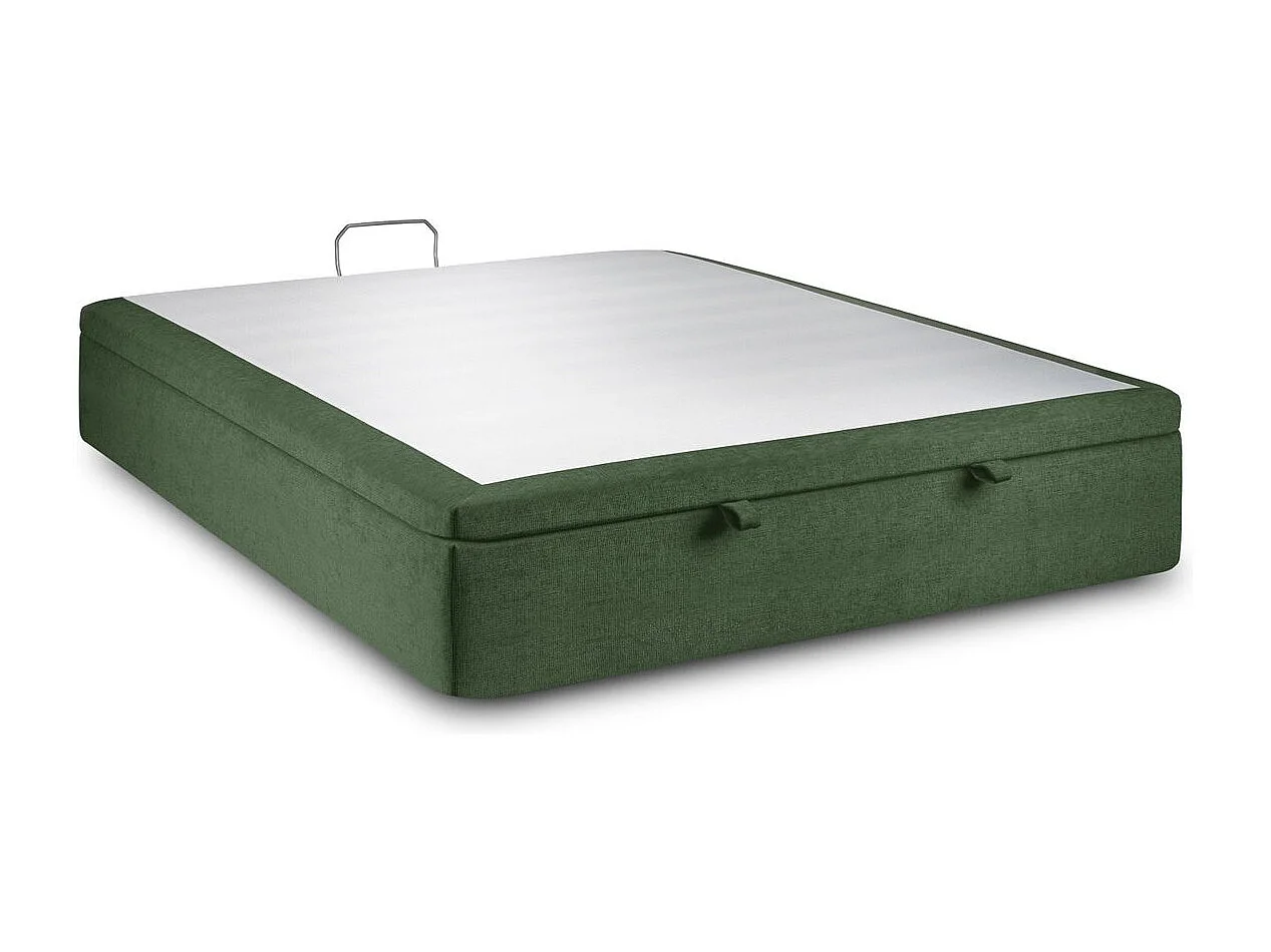 Sommier Coffre Tissu Vert 180x200 H39cm