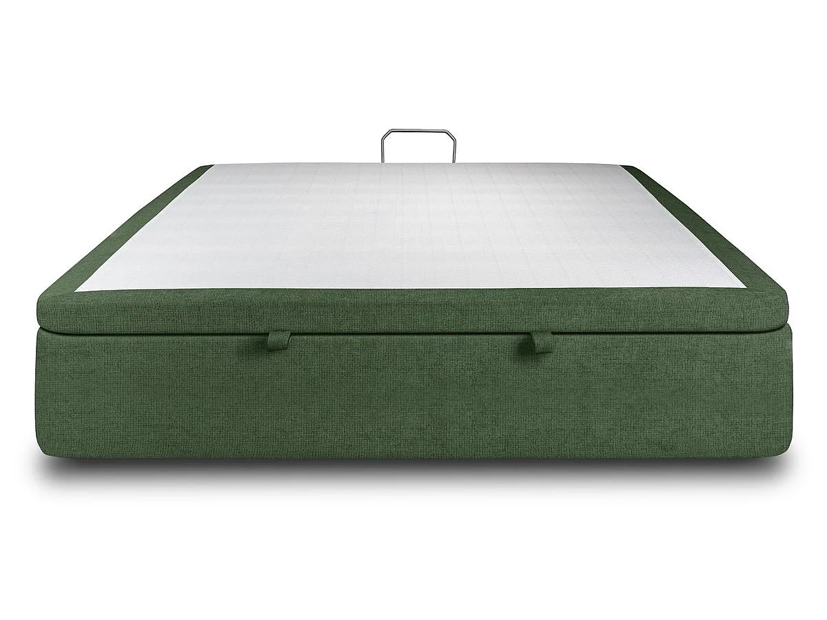 Sommier Coffre Tissu Vert 180x200 H39cm