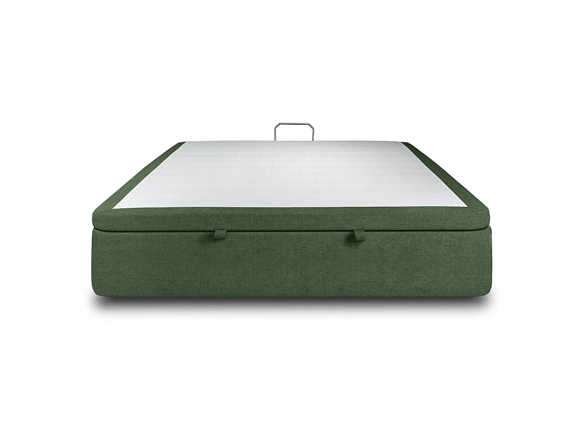Sommier Coffre Tissu Vert 180x200 H39cm