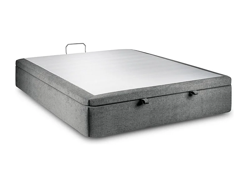 Sommier Coffre Tissu Gris anthracite 140x190 H39cm