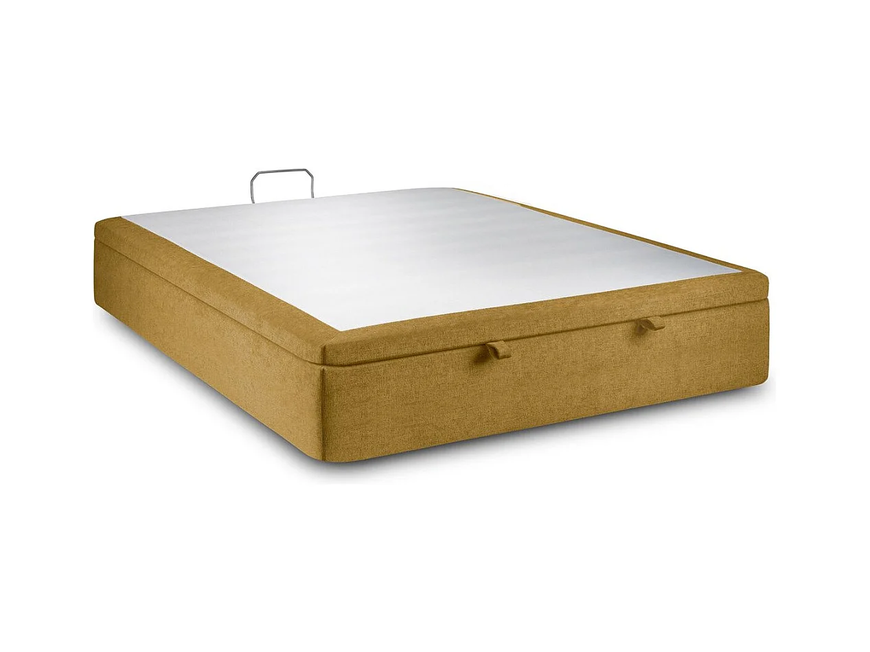 Sommier Coffre Tissu Jaune 180x200 H39cm