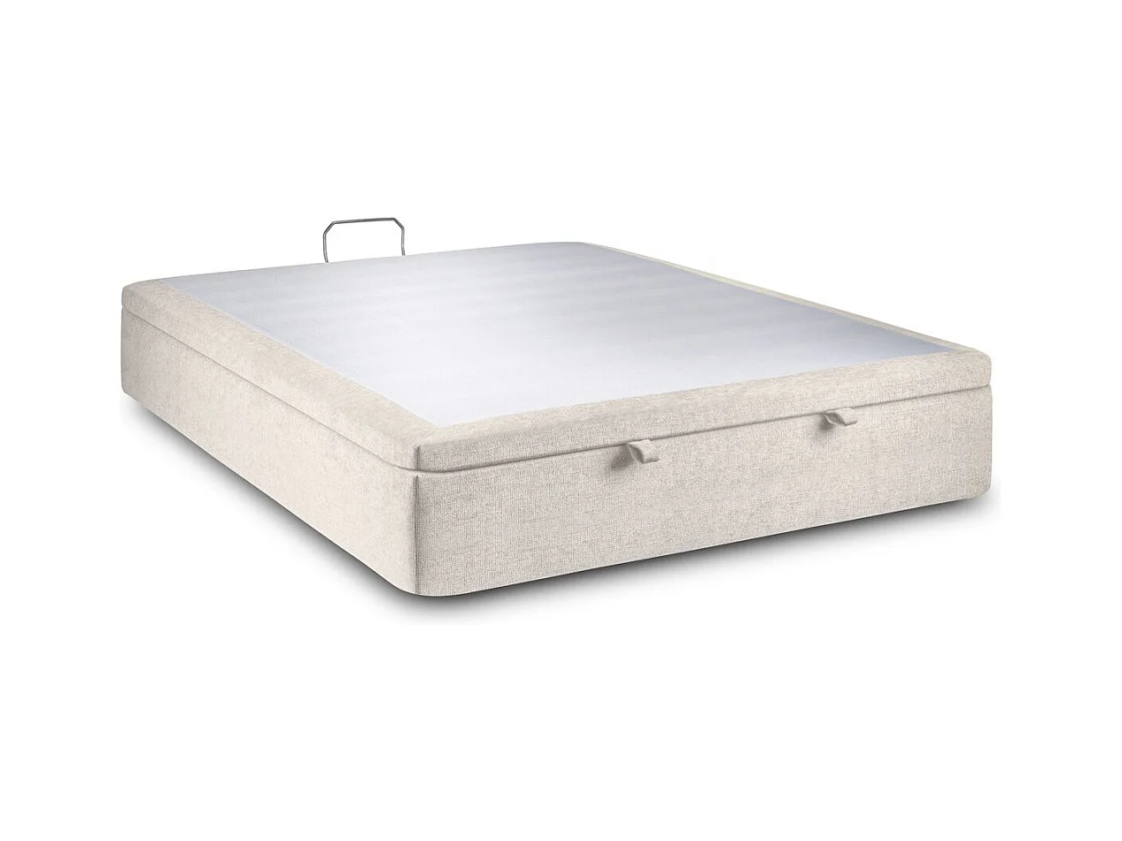 Sommier Coffre Tissu Beige clair 140x190 H39cm