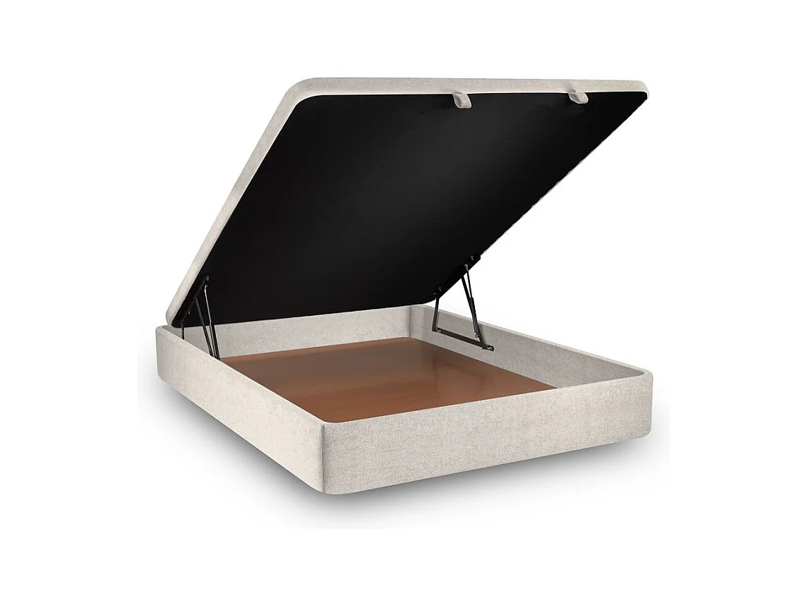 Sommier Coffre Tissu Beige clair 140x190 H39cm