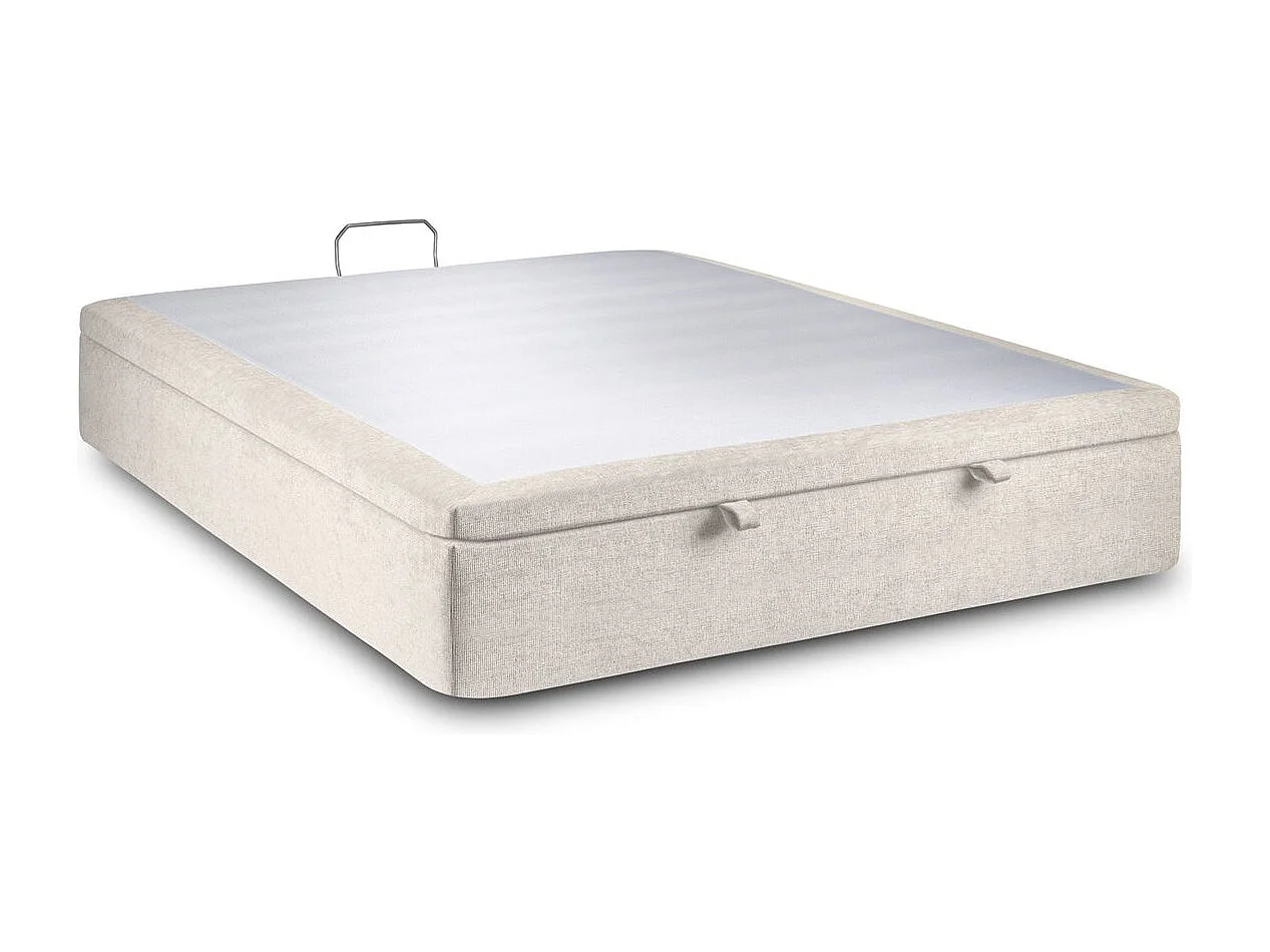 Sommier Coffre Tissu Beige clair 140x190 H39cm