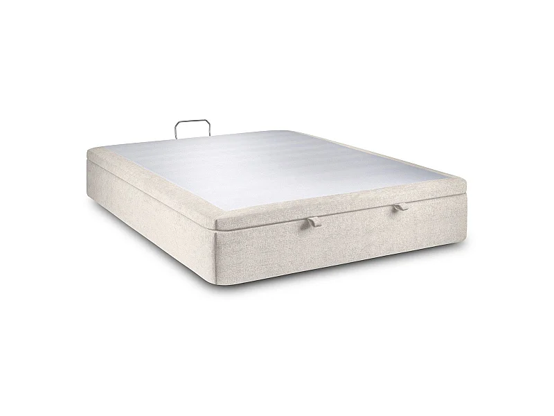 Sommier Coffre Tissu Beige clair 140x190 H39cm