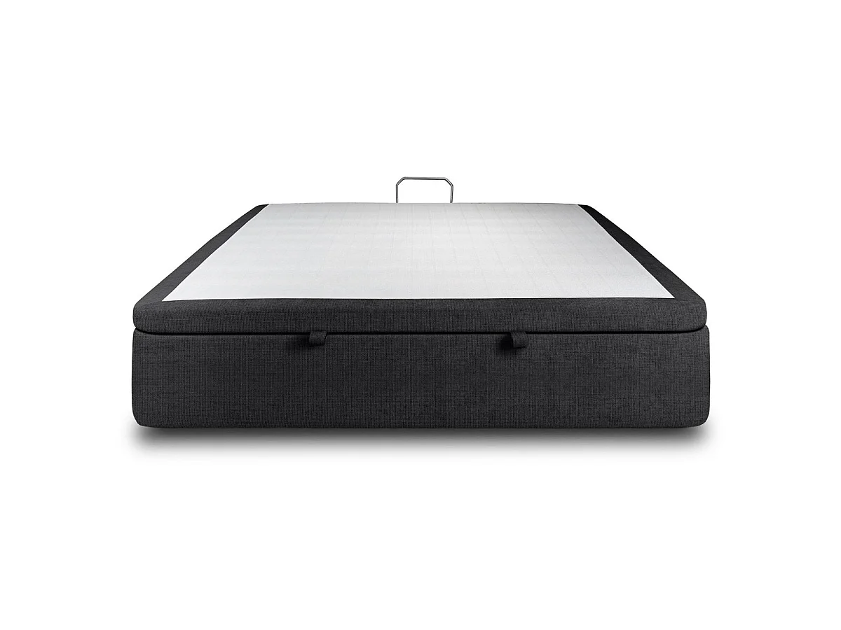 Sommier Coffre Tissu Noir 200x200 H39cm