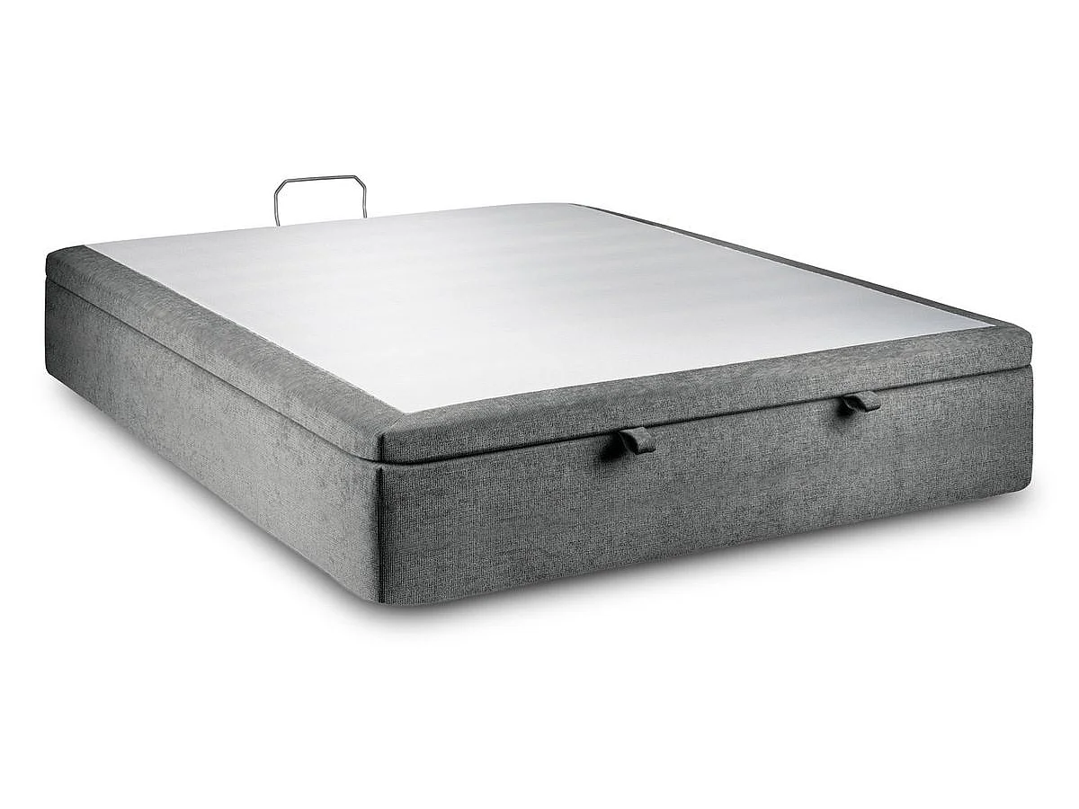 Sommier Coffre Tissu Gris anthracite 160x200 H39cm