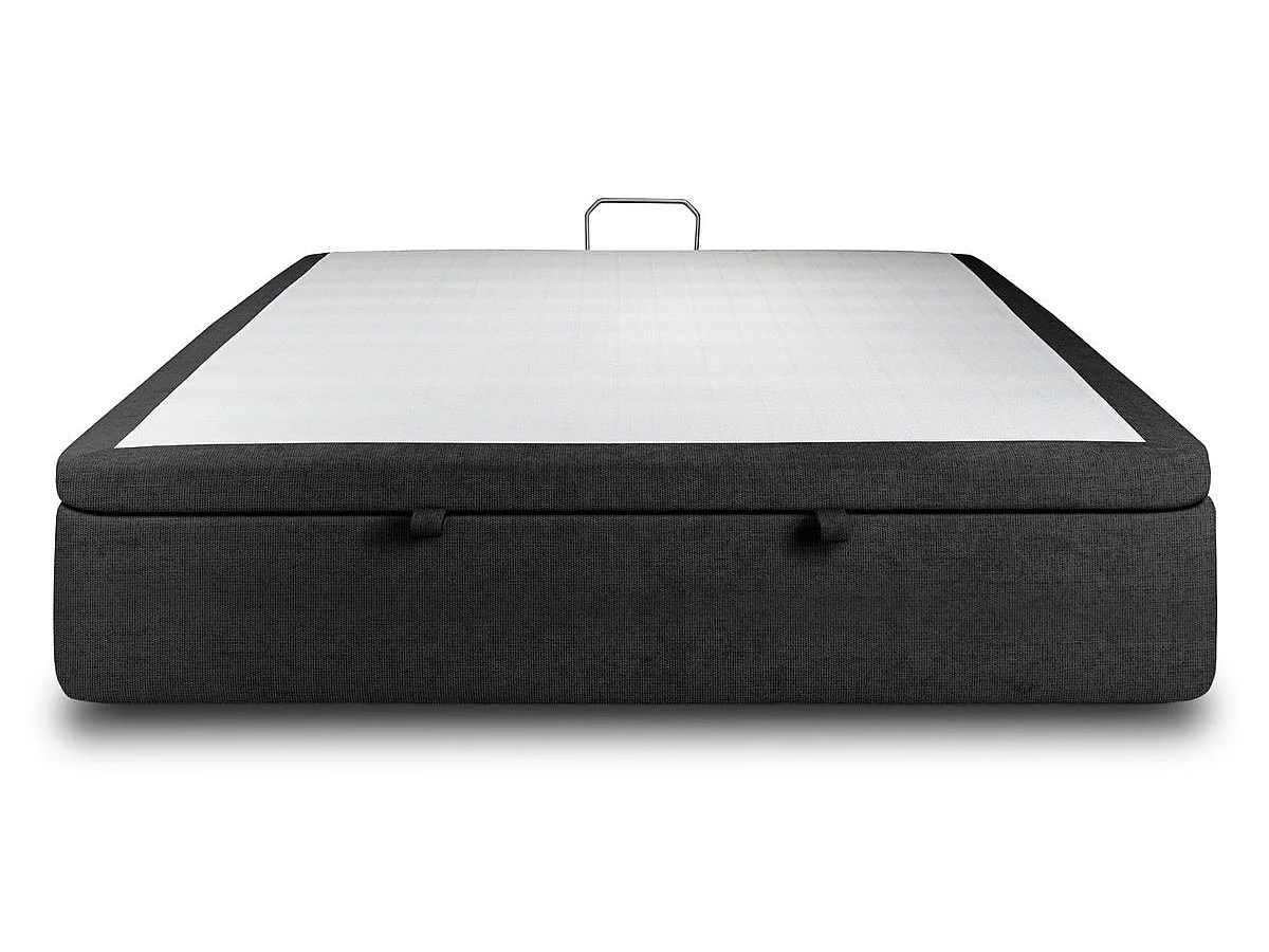 Sommier Coffre Tissu Noir 140x200 H39cm