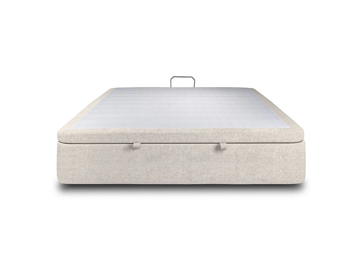 Sommier Coffre Tissu Beige clair 200x200 H39cm