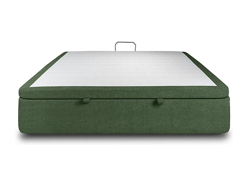 Sommier Coffre Tissu Vert 200x200 H39cm