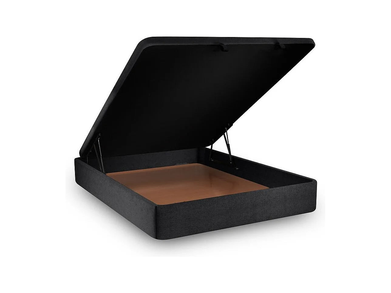 Sommier Coffre Tissu Noir 140x190 H39cm