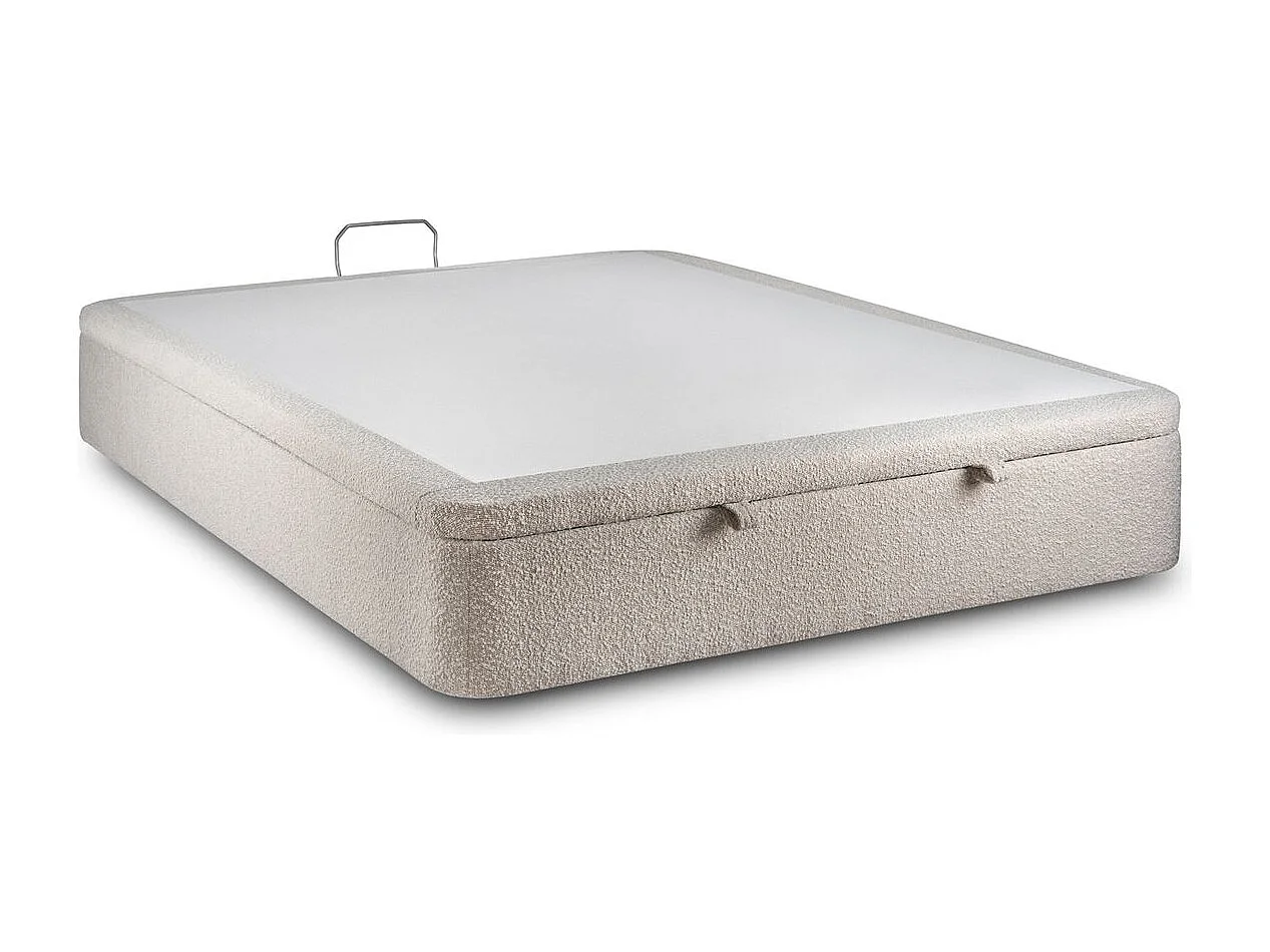 Sommier Coffre Bouclette Beige 200x200 H39cm