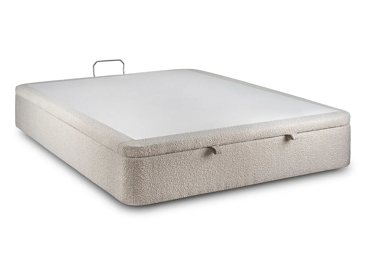 Sommier Coffre Bouclette Beige 200x200 H39cm