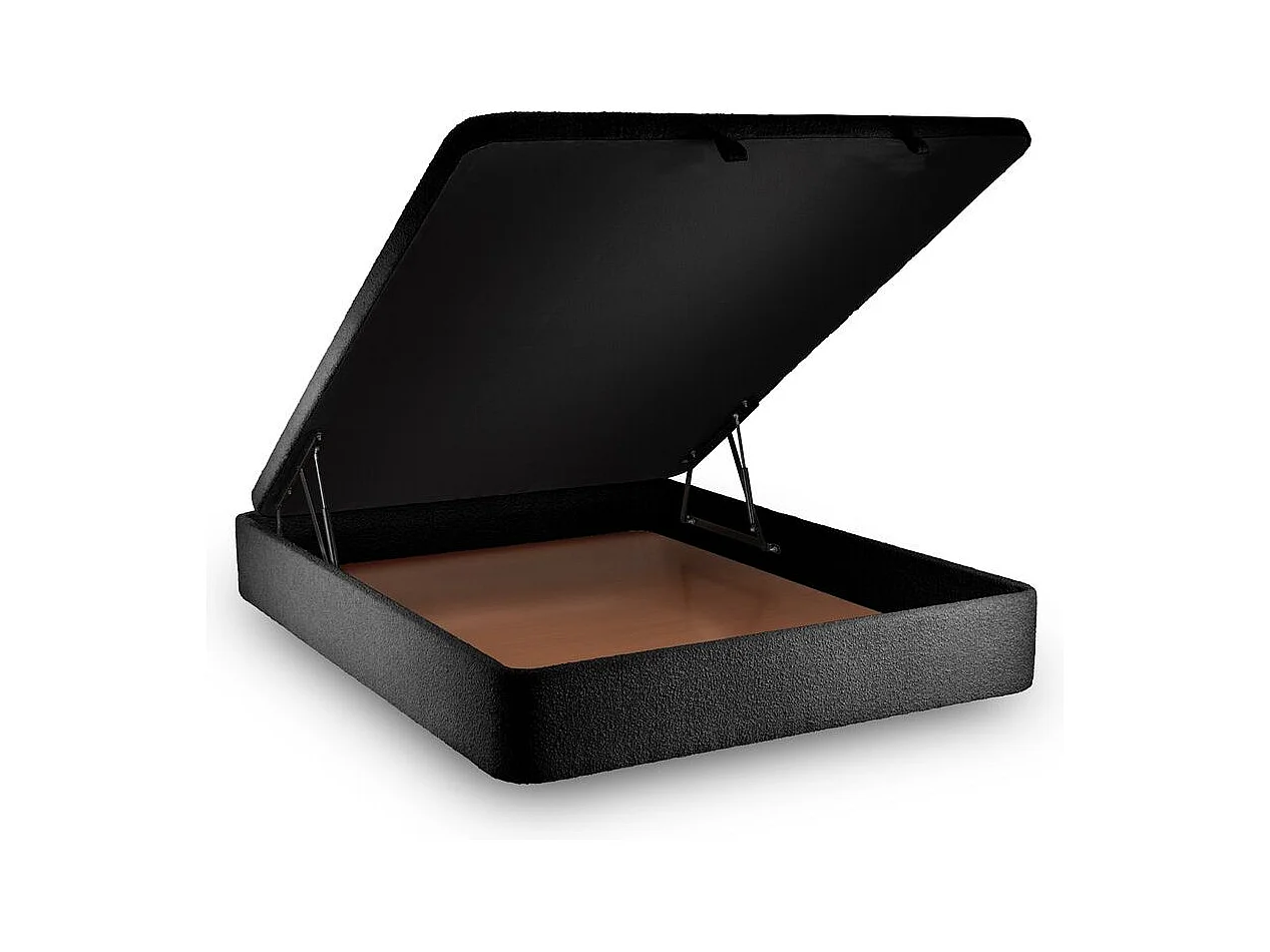 Sommier Coffre Bouclette Noir 200x200 H39cm