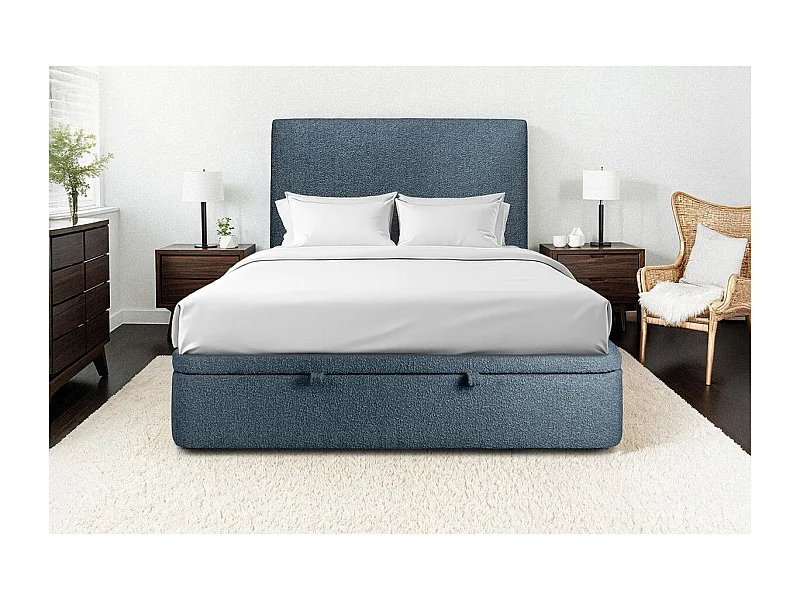 Sommier Coffre Bouclette Bleu 140x190 H39cm