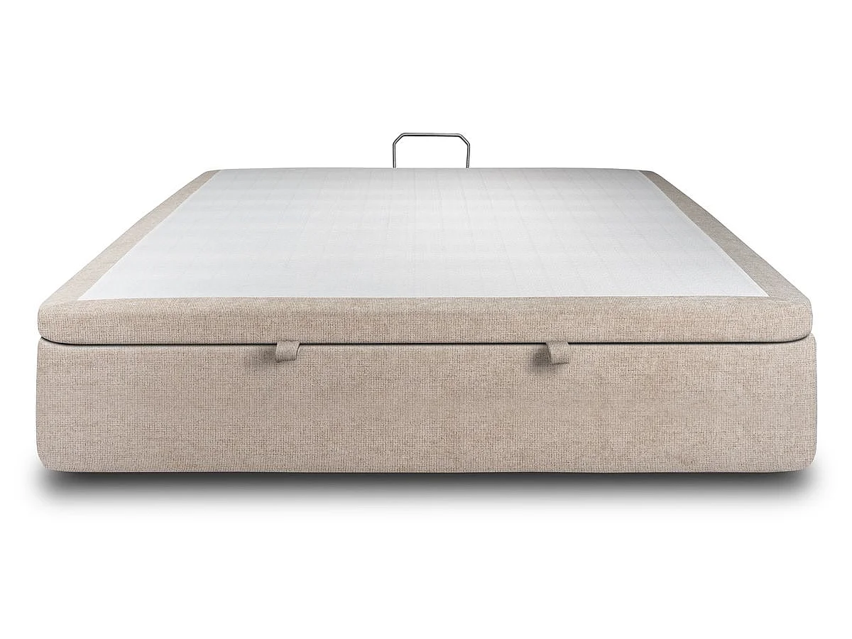 Sommier Coffre Tissu Beige brun 140x190 H39cm