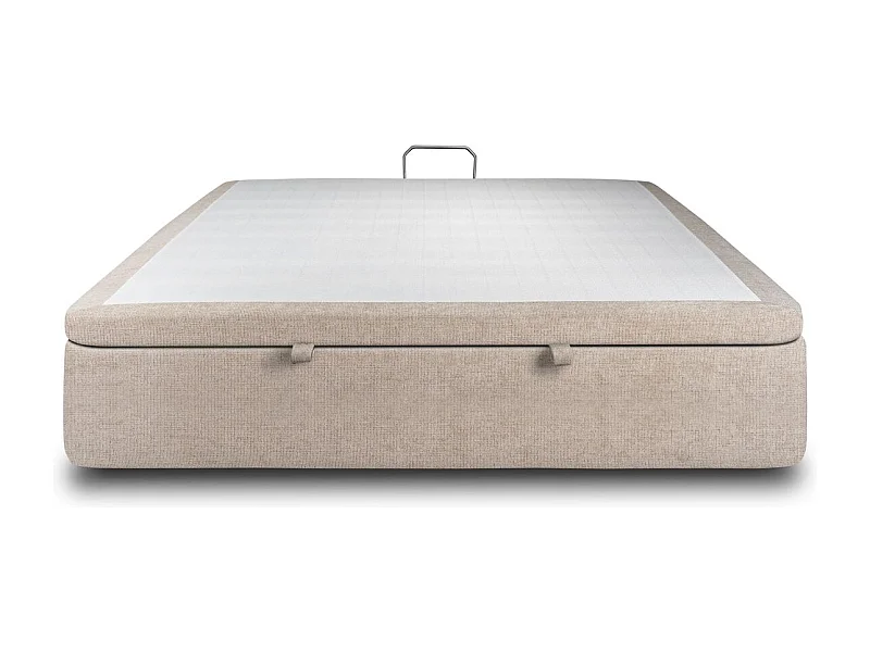 Sommier Coffre Tissu Beige brun 180x200 H39cm