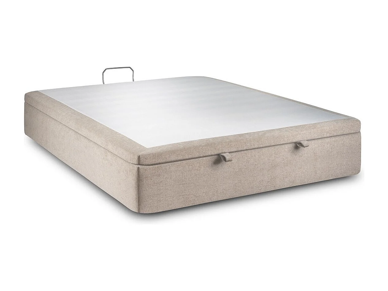 Sommier Coffre Tissu Beige brun 180x200 H39cm