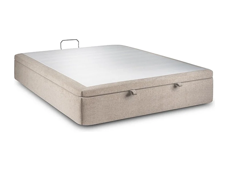 Sommier Coffre Tissu Beige brun 180x200 H39cm