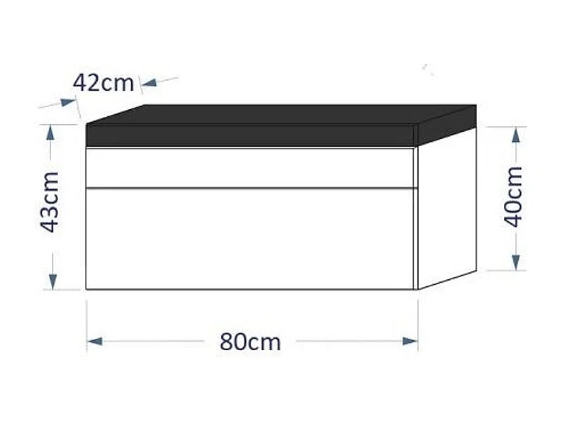 Conjunto de móveis para banheiro branco da coleção RAVEN. Coluna, móvel sob a pia, pia de 80cm, espelho, sifão e leds.