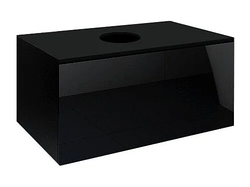 Conjunto de muebles de baño negro colección OWL. 2 columnas, mueble bajo lavabo, espejo.