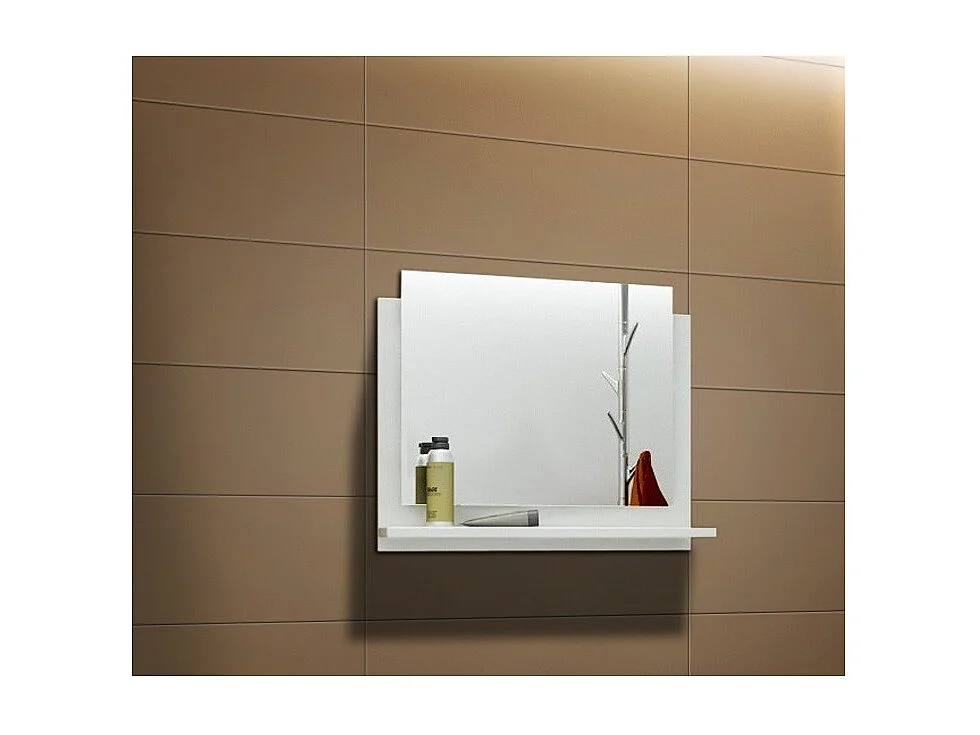 Ensemble meubles de salle de bain collection BIRD, coloris blanc mat et brillant avec une colonne