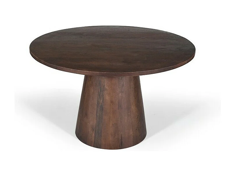 Ronde tafel collectie FRANCHIA in exotisch mangolia hout, bruin, diameter 130 cm